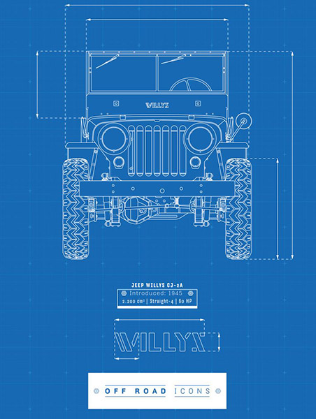 Jeep Willys para películas plano