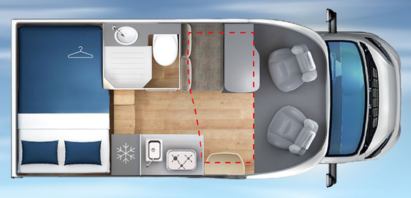 Autocaravanas para películas Giottiline Siena 322 2021 planta día
