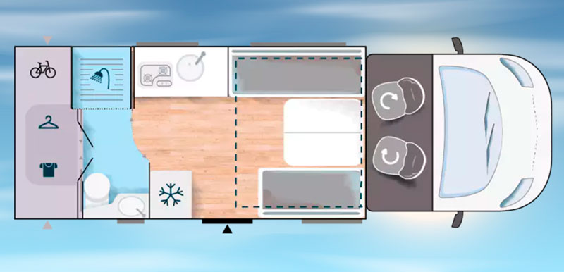 Autocaravanas para rodajes Challenger 260 planta día
